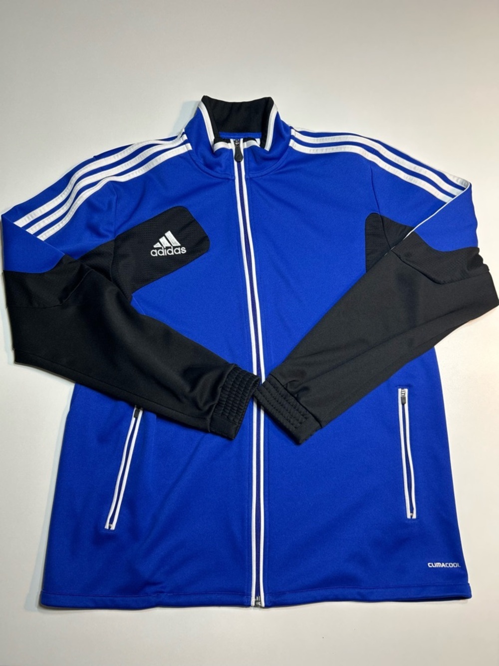 Adidas Condivo 12 Blue Black Full Zip Climacool Soccer Training Track Jacket